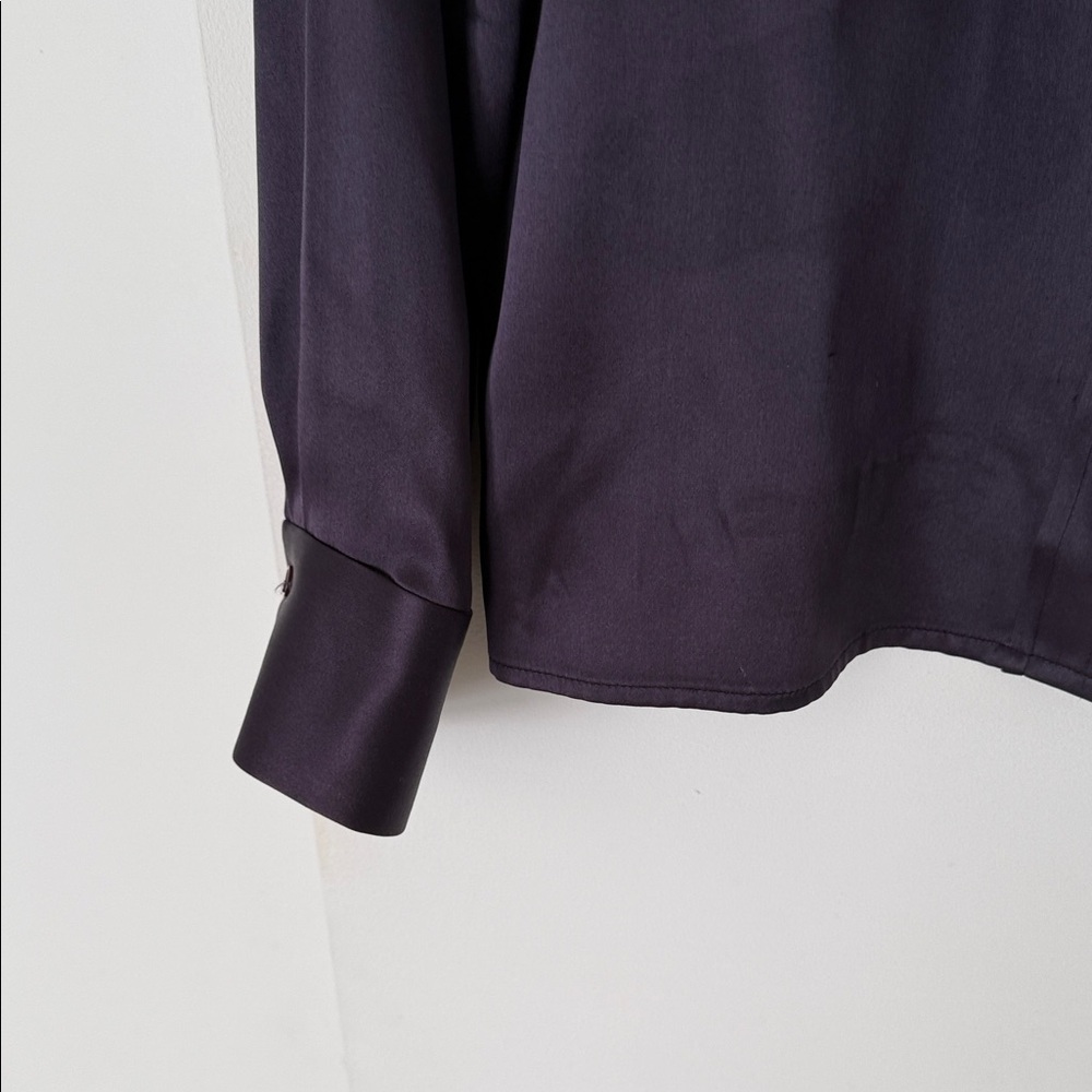 DKNY Women's Dark Purple Button Down Shirt - Picture 7 of 10
